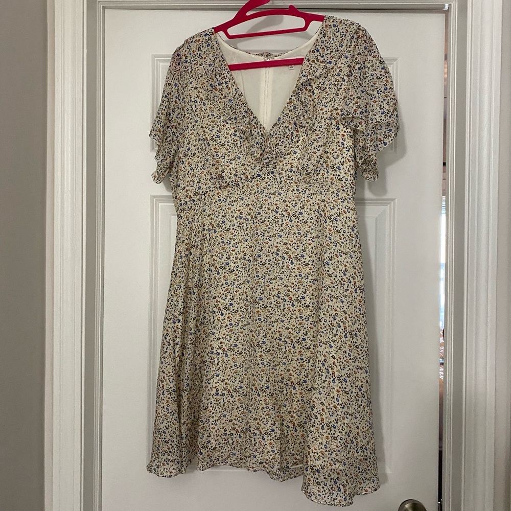 NWT Madewell floral dress ruffle sleeve size 12